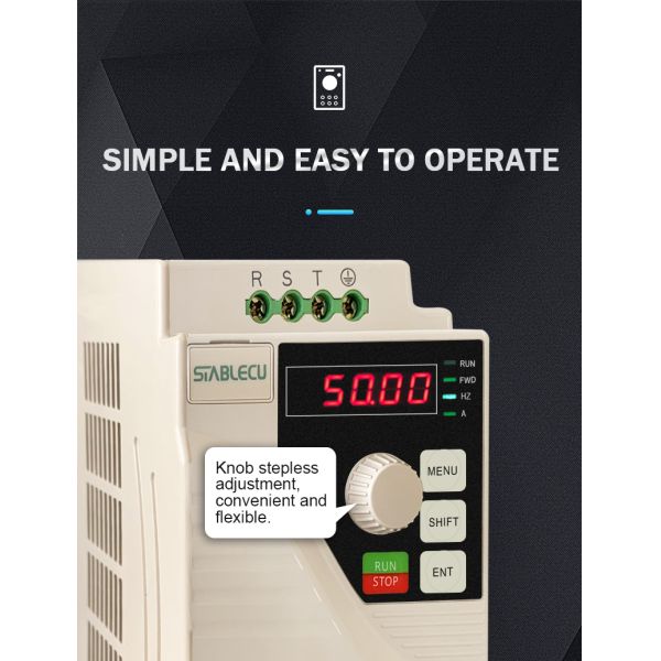 0.75KW Mini Vector Inverter 220V Output VFD VSD AC Motor Drive