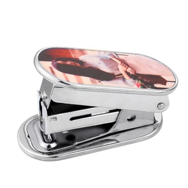 Custom Blank Oval Shaped Metal Stapler For Office Promotion Sublimation Stapler