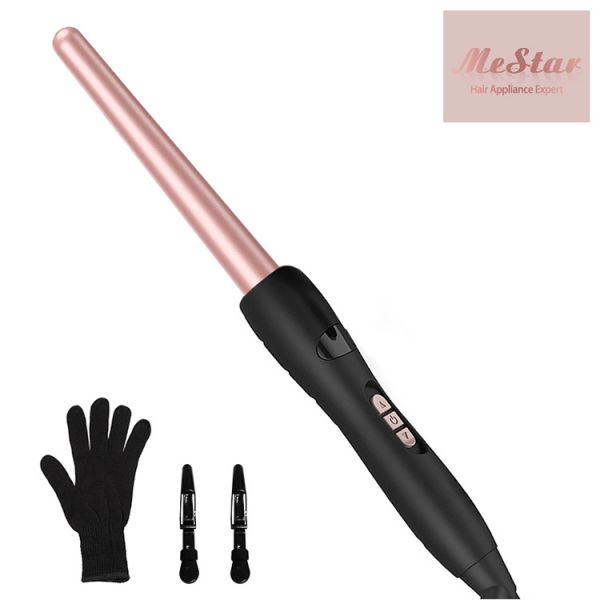 Customized Logo Ceramic Curling Wand Power Wave ROHS 1 Inch