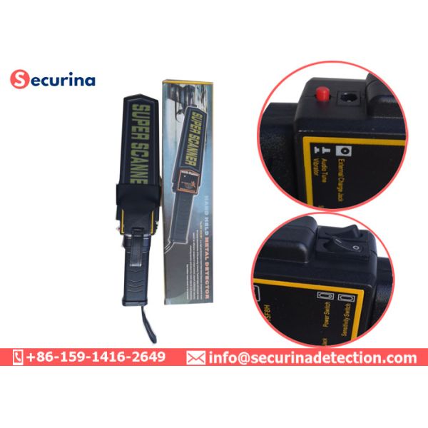 Audio Alert / Vibration Alarm Security Hand Held Metal Detector To Detect Knife / Gun