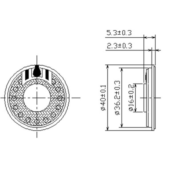High Efficiency Mylar Cone Speaker 40 Mm 2 Watt 8 Ohm For Smart Home Appliances