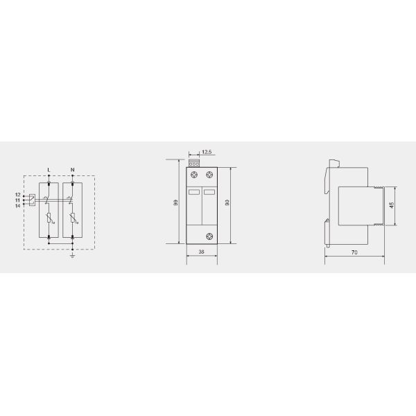 320V Pluggable 40kA 2P Type 2 Surge Protection Device Modular Surge Arrestor
