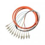 Orange 12 core SC UPC optical fiber patch cord with CE , multimode fiber patch