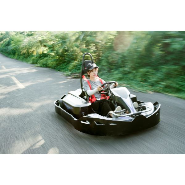 Black Green 60AH*2 Lithium Battery Powered Go Kart For Adults 90km/H