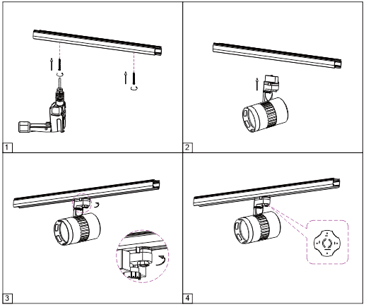 Rotatable No Flicker 30W COB LED Track Light For Commercial Projects With 5 Years Warranty T3A0007