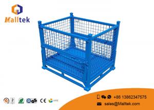 Quality Industrial Stackable Pallet Cages Foldable Steel Save Warehouse Space for sale