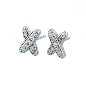 China X Shape 925 Moissanite Stud Earrings Sterling Silver Jewelry on sale