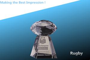 Quality sport trophy/Crystal Rugby/CRYSTAL SPROTS/crystal award/crystal ball award/crystal trophy for sale