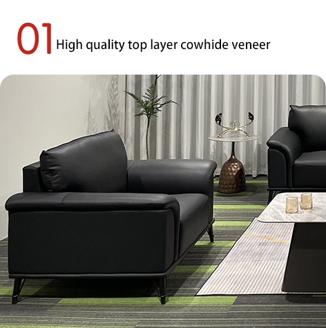Business Minimalist Reception, Reception, Leisure, Office, Sofa, Resting Area, Three Person Combination Office, Leather Sofa