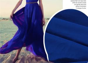 Quality Breathable Lightweight Chiffon Fabric , Quick Drying Blue Silk Chiffon Fabric for sale
