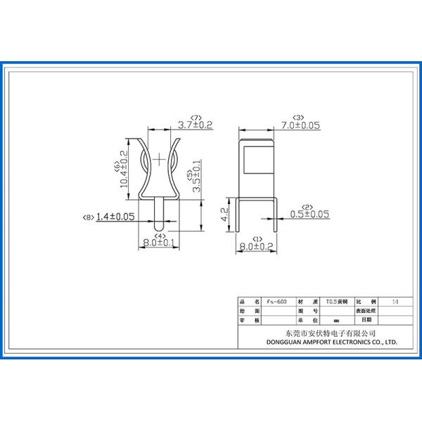 Tin Plated Spring Brass Glass PCB Fuse Holder Clip 30A For Ceramic Cartridge
