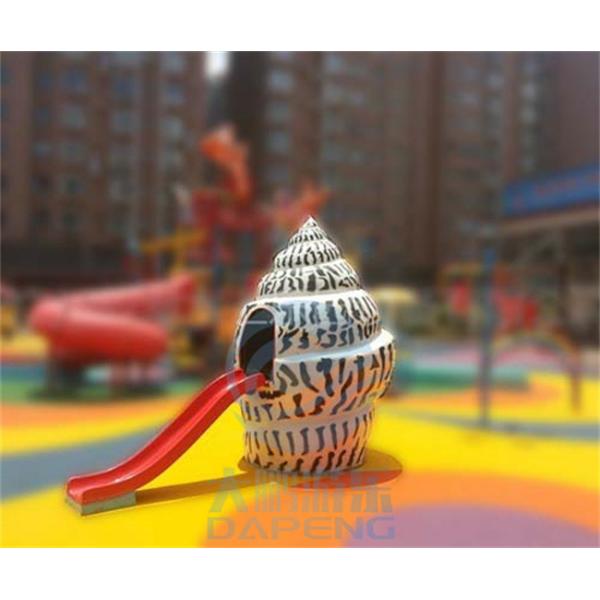 Conch Water Play Slide Fiberglass Small Swimming Pool Splash Pad Rust Proof