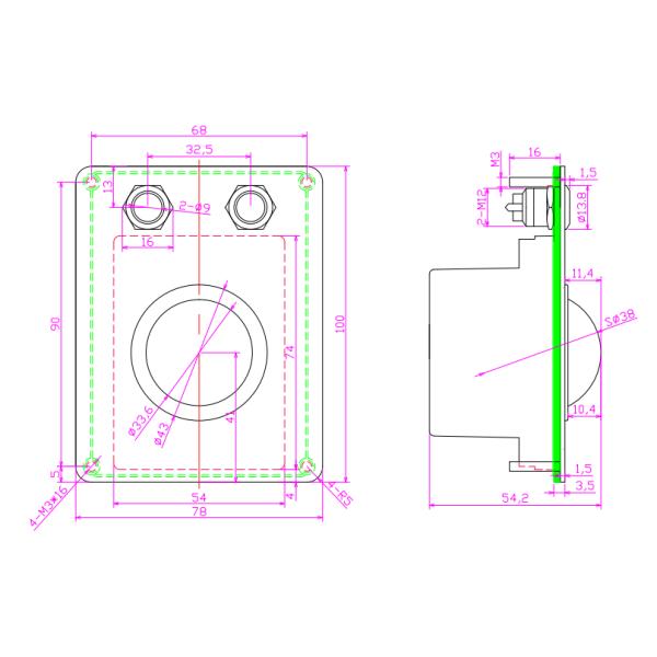 38.0mm IP67 Dynamic Waterproof Sealed Vandal Proof Stainless Steel Trackball