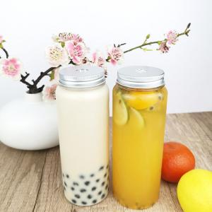 China 500ml Reusable PET Bottle with Screw-On Cap, Food Grade Clear Container for Milk, Iced Tea, Coffee on sale