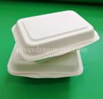 Disposable Biodegradable Sugarcane Pulp Paper Lunch Box, sugarcane clamshell
