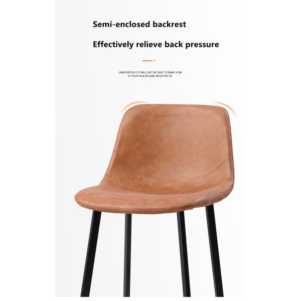 Cafe PU Leather Bar Stools Retro Design Bar Height Stools Orange Black