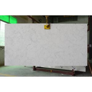 White Carrara Artificial Quartz Stone Kitchen Countertop with Antifouling