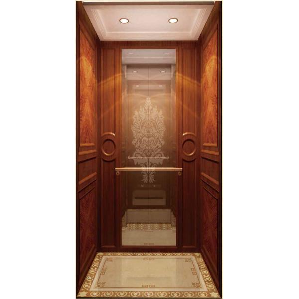 Load 250 - 400kg Residential Home Elevators With Wooden Veneer And Etch Mirror