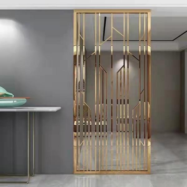 Stainless steel hanging screen gold room divider panels partition