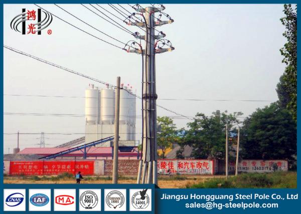 Buy Zinc Coated 69 KV Transmission Line Tubular Steel Poles With ISO Certificate at wholesale prices