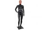 Black Female Fiberglass Clothing Dummy Mannequin Full Body With Rose Iron Wire