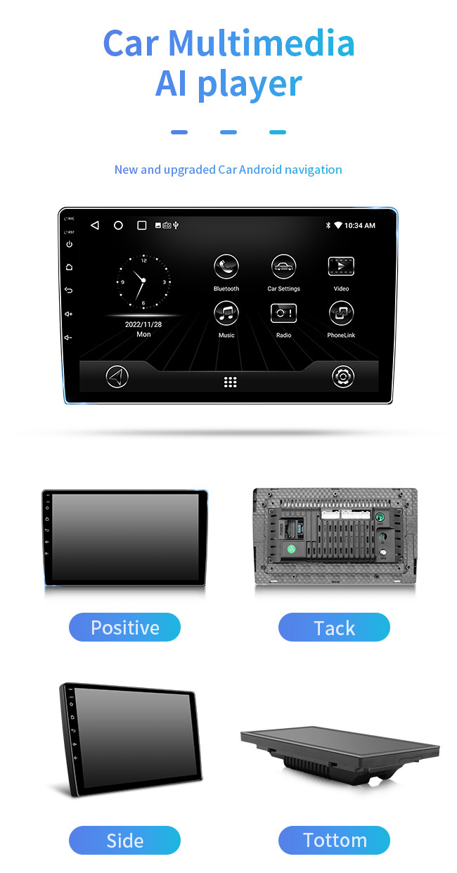 9 Inch Android Car Radio With Bluetooth And Navigation 8 Core 1080PHD Screen Multimedia