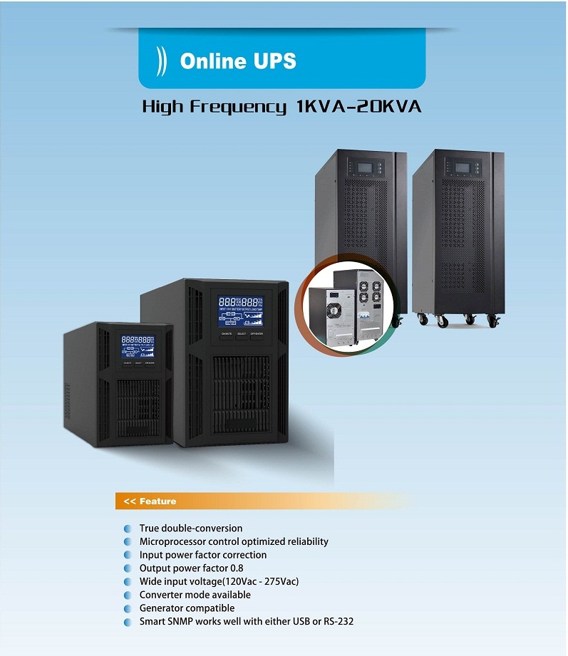 True Double Conversion High Frequency Online UPS With LED / LCD Display