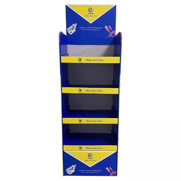 Retail Supermarket Cardboard Shelf Display For Phone Accessories
