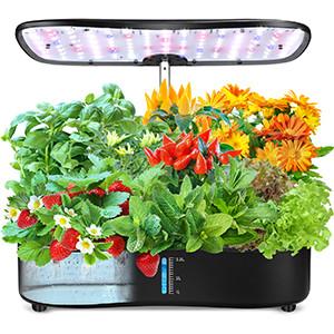 Quality 24W Hydroponics Small Garden Herbs Growing System 12 pods Leaf Green Plants Smart Garden Seedling 3.8L for sale