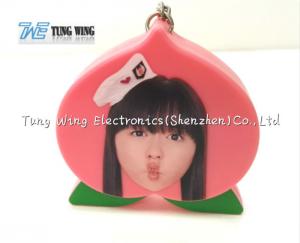 China Pink Peach Shaped Music Keychain Custom Talking Keychain With Sound on sale