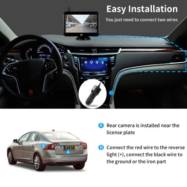 Truck Waterproof IP68 WIFI Rearview Camera 5 Inch LCD Monitor Set