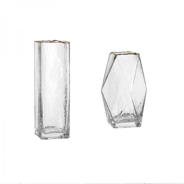 Buy Polished Tabletop Rectangular Decorative Glass Vases With Phnom Penh Tall at wholesale prices