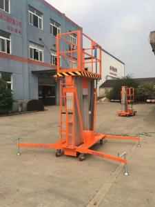 Quality 8m Double Mast Mobile Hydraulic Work Platform Lift Extensible Boom Platforms Orange for sale