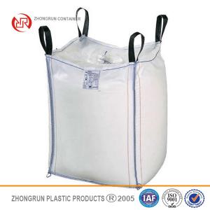 FIbc bag with skirt top,flat bottom, 105x105x110cm Industrial 1000kg white big bag