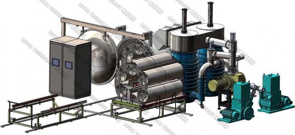 Buy Horizontal Vacuum Metalizing Machine, Plastic Cutlery PVD DC Planar Magnetron  Sputtering System at wholesale prices