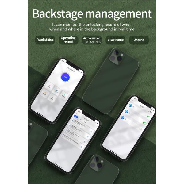 Black Keyless USB Rechargeable Door Lock NFC Smart Padlock Quick Unlock Zinc alloy Metal Self Developing Chip