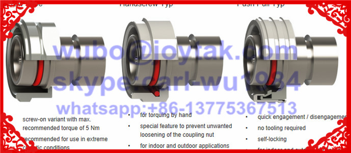 4.3-10 Male straight connector clamp type for 7/8 cable Tri-alloy plating PIM -160dBc