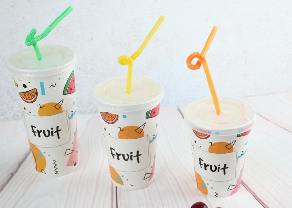Buy Fruit Juice Cold Cups / Cold Orange Paper Cups / Colourful Cold Cups 1oz 2oz 5oz at wholesale prices
