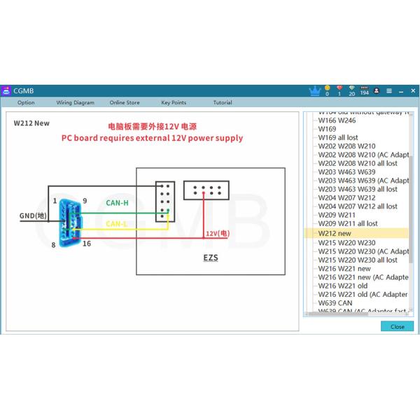CGDI MB with Full Adapter including EIS Test Line + ELV Adapter + ELV Simulator + AC Adapter + New NEC Adapter Get