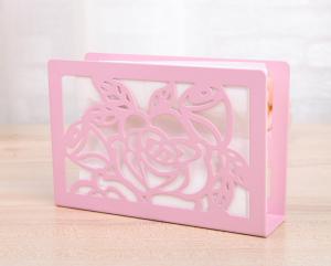 Quality Pink Wedding Napkin Holders 15 X 4 X 10 Cm , Stand Up Napkin Holder Stand Rack for sale