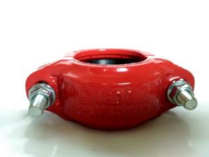 China 4 in Red Ductile Iron Coupling Grooved Painted Pipe Clamp on sale