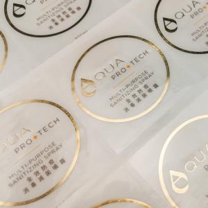 China Clear Round Shape Packaging Sticker Labels light membrane hot stamping on sale