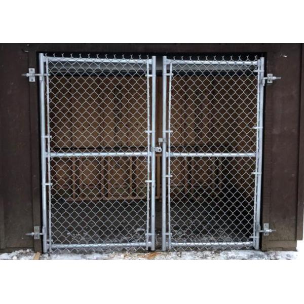 School Timber Garden Gates Black PVC Coated , Commercial Garden Mesh Fencing