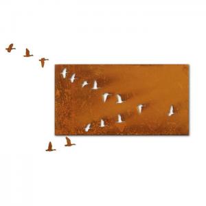 Quality Industrial Home Decoration Geese Metal Wall Corten Steel Metal Birds Wall Art for sale