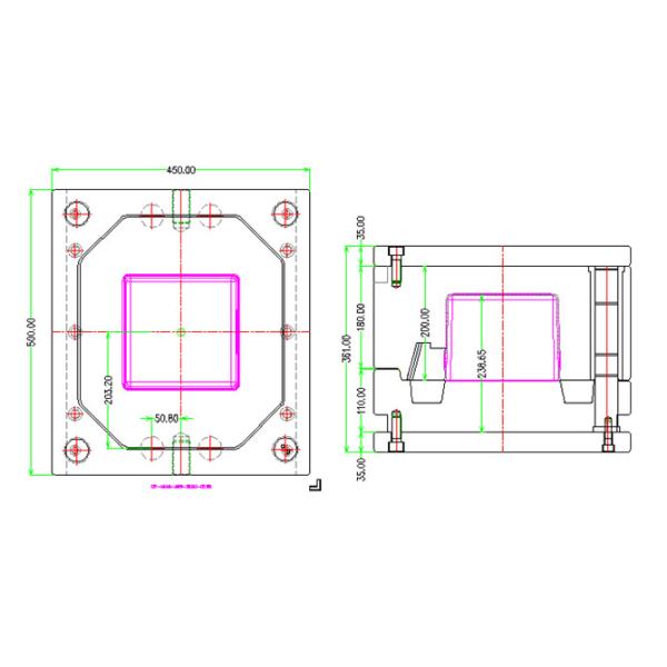 Two Size PET Resin Injection Moulded Components Clear Color High Polish Made by Steel Mold