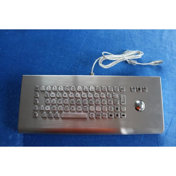 SUS304 IP68 Wall Mounted Metal Keyboard With Mechanicall Trackball