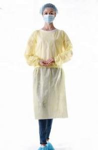 Quality Lightweight Disposable PPE Gowns Yellow Coveralls Clothing 35gsm - 60gsm for sale