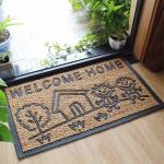China Home Coir Entrance Matting Embroidered Pattern Corrosion Resistance for sale