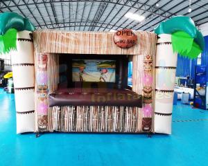 China Palm Tree Carnival Booth Inflatable Tiki Bar Pub Tent on sale