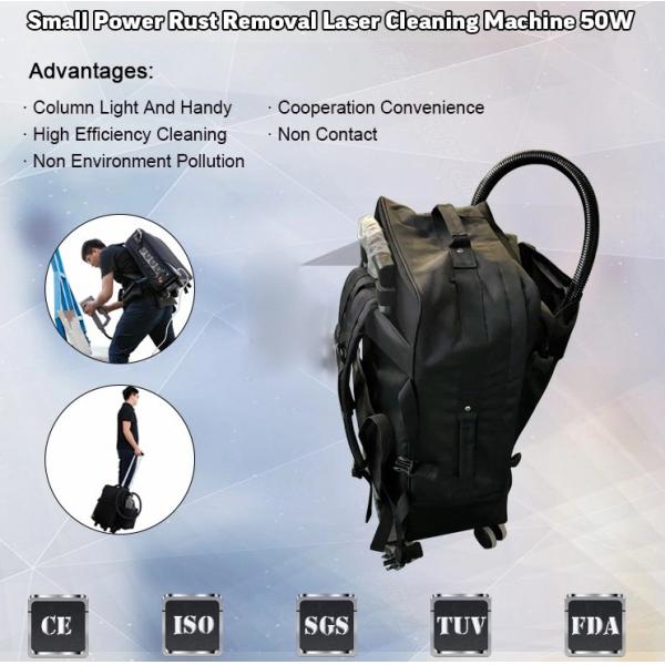 Non Pollution Backpack Laser Cleaning Machine 13000mm/S Interchangeable Lens